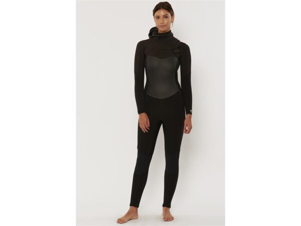 Sisstrevolution 7 SEAS 5.4mm Eco Wetsuit Chest Zip neoprene hooded woman Fullsuit black