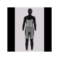 SISSTR Evolution 7 SEAS 5.4mm Eco Wetsuit Chest Zip Neopren mit Haube für Frauen Fullsuit schwarz Größe 10