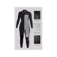 SISSTR Evolution Seven Seas 4.3mm neoprene wetsuit chest zip women burgundy red size 8
