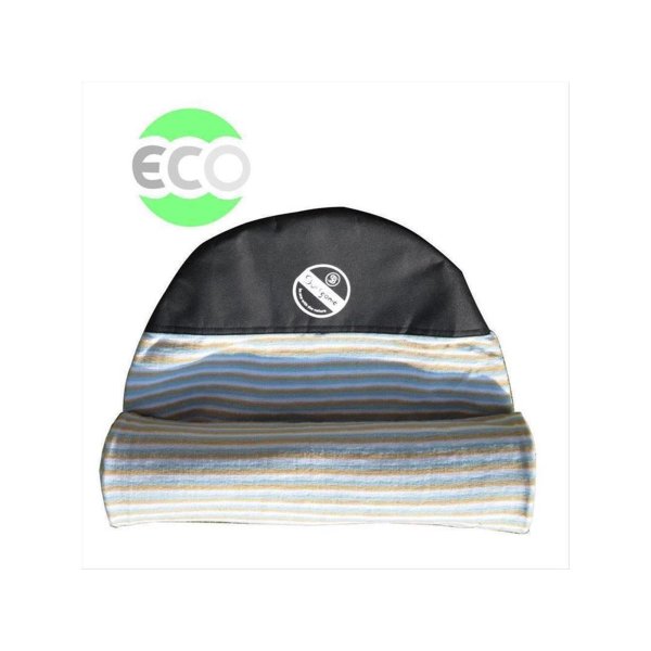 SURFGANIC Eco Surfboard Sock 8.0 Funboards Mini Malibu beige blue striped